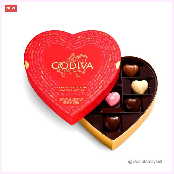 Elegant Belgian Chocolate Heart Box Valentine's Day Gift Assorted Pralinés